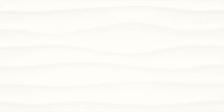 Soft White - 12x24 Multitude 3D-Geometric Wave Natural Solid-Color Matte Textured Ceramic Tile