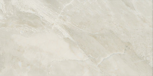 12x24 Mirasol  Natural Marble-Look Glossy Smooth Ceramic Tile White Gray