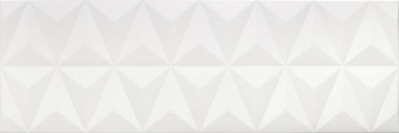 12x36 Aesthetic  Natural Solid-Color Satin 3D-Geometric Arrow Ceramic Tile Pure White