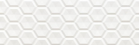 12x36 Aesthetic  Natural Solid-Color Satin 3D-Geometric Honeycomb Ceramic Tile Pure White