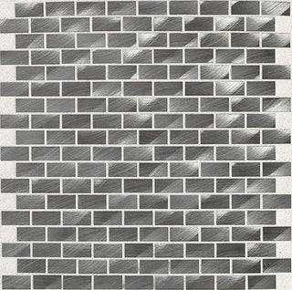 12x12 Structure Subway Pattern Mosaic Metallic-Look Brushed Polished Metal Tile