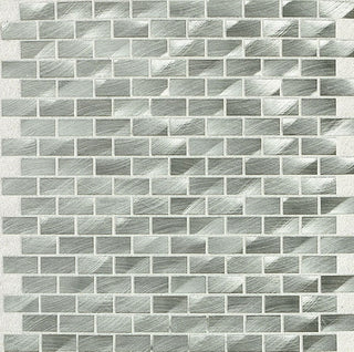 Steel Gray - 12x12 Structure Subway Pattern Mosaic Metallic-Look Satin Polished Metal Tile