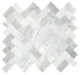 11x10 Minute Mosaix Herringbone  Mosaic Marble-Look Polished Smooth Marble Tile Gray Marble