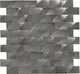 1x2 Structure Subway Pattern  Mosaic Metallic-Look Brushed 3D-Geometric Metal Tile Silver Gray