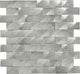 1x2 Structure Subway Pattern  Mosaic Metallic-Look Satin 3D-Geometric Metal Tile Steel Gray