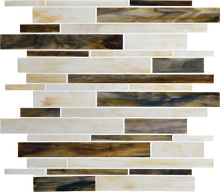 12x12 Serenade Random Pattern Mosaic Mixed-Color Glossy Smooth Glass Tile