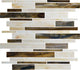 12x12 Serenade Random Pattern  Mosaic Mixed-Color Glossy Smooth Glass Tile Ivory Brown