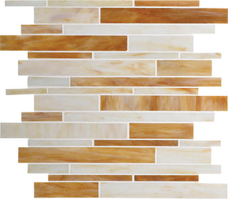 12x12 Serenade Random Pattern Mosaic Mixed-Color Glossy Smooth Glass Tile