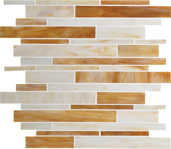 12x12 Serenade Random Pattern  Mosaic Mixed-Color Glossy Smooth Glass Tile Golden Beige
