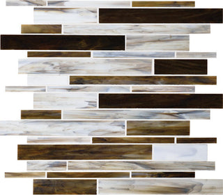 12x12 Serenade Random Pattern Mosaic Mixed-Color Glossy Smooth Glass Tile