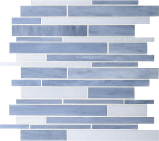 12x12 Serenade Random Pattern Mosaic Mixed-Color Glossy Smooth Glass Tile