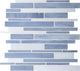 12x12 Serenade Random Pattern  Mosaic Mixed-Color Glossy Smooth Glass Tile Soft Blue