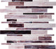 12x12 Serenade Random Pattern  Mosaic Mixed-Color Glossy Smooth Glass Tile Rose Mauve