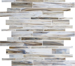12x12 Serenade Random Pattern Mosaic Mixed-Color Glossy Smooth Glass Tile