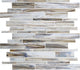 12x12 Serenade Random Pattern  Mosaic Mixed-Color Glossy Smooth Glass Tile Ivory Gray