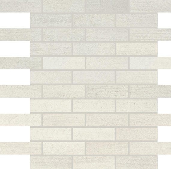 1x3 Persuade Subway Pattern  Mosaic Concrete-Look Matte Smooth Porcelain Tile White