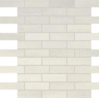 White - 12x12 Persuade Subway Pattern Mosaic Concrete-Look Matte Smooth Porcelain Tile
