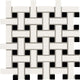 12x12 Color Story Mosaics Basketweave  Mosaic Mixed-Color Matte Smooth Ceramic Tile Black White