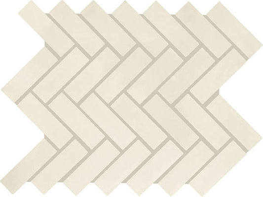 1x3 Color Wheel Mosaic Herringbone  Mosaic Solid-Color Matte Smooth Ceramic Tile Light Beige