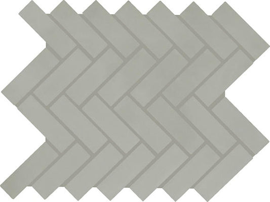 1x3 Color Wheel Mosaic Herringbone  Mosaic Solid-Color Matte Smooth Ceramic Tile Light Gray