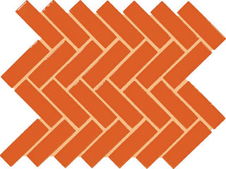 9x12 Color Wheel Mosaic Herringbone Mosaic Solid-Color Glossy Smooth Ceramic Tile