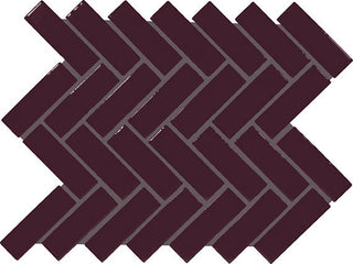 9x12 Color Wheel Mosaic Herringbone Mosaic Solid-Color Glossy Smooth Ceramic Tile