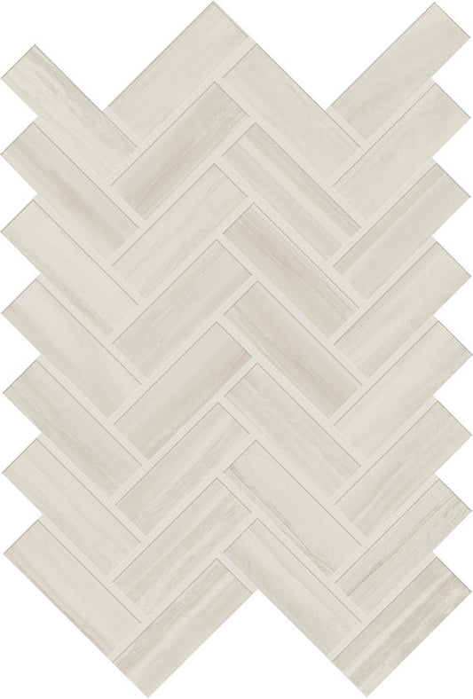 9x12 Prime Herringbone Mosaic Stone-Look Matte Smooth Ceramic Tile