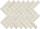 1x3 Sunset Falls Herringbone  Mosaic Stone-Look Matte Smooth Porcelain Tile Pure White