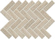 1x3 Sunset Falls Herringbone  Mosaic Stone-Look Matte Smooth Porcelain Tile Soft Beige
