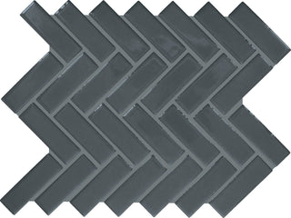 9x12 Color Wheel Mosaic Herringbone Mosaic Solid-Color Glossy Smooth Ceramic Tile