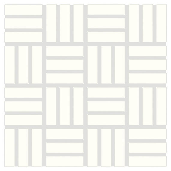 1x3 Color Wheel Mosaic Lattice Weave  Mosaic Solid-Color Glossy Smooth Ceramic Tile White