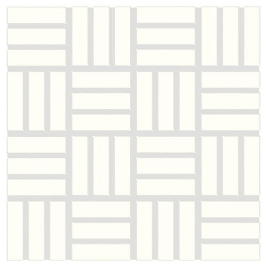 1x3 Color Wheel Mosaic Lattice Weave  Mosaic Solid-Color Glossy Smooth Ceramic Tile White