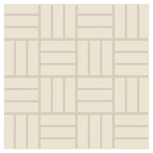 1x3 Color Wheel Mosaic Lattice Weave  Mosaic Solid-Color Glossy Smooth Ceramic Tile Cream White