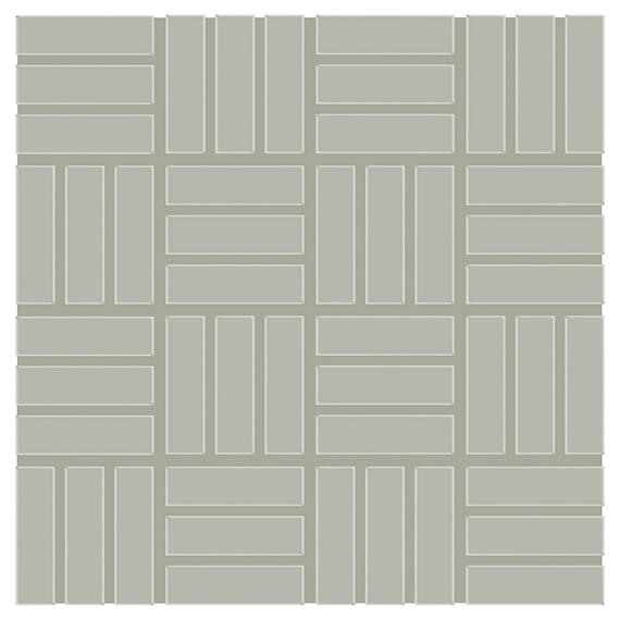 1x3 Color Wheel Mosaic Lattice Weave  Mosaic Solid-Color Glossy Smooth Ceramic Tile Pale Gray