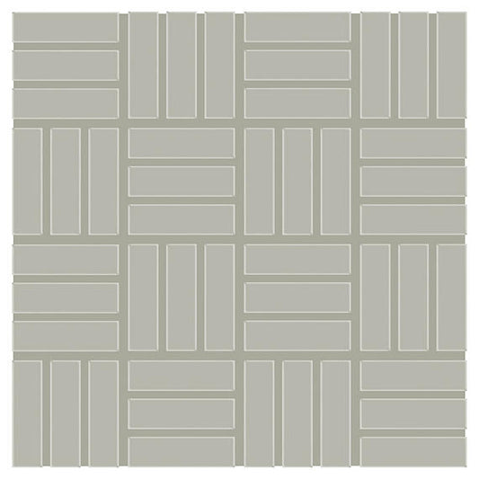 1x3 Color Wheel Mosaic Lattice Weave  Mosaic Solid-Color Glossy Smooth Ceramic Tile Pale Gray