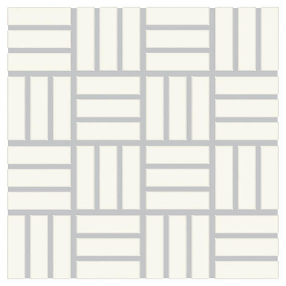 1x3 Color Wheel Mosaic Lattice Weave  Mosaic Solid-Color Matte Smooth Ceramic Tile Cream White