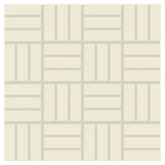 1x3 Color Wheel Mosaic Lattice Weave  Mosaic Solid-Color Matte Smooth Ceramic Tile Light Beige