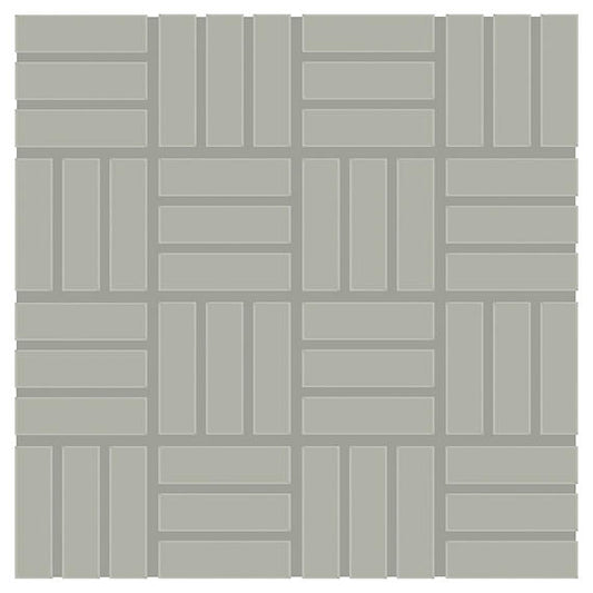 1x3 Color Wheel Mosaic Lattice Weave  Mosaic Solid-Color Matte Smooth Ceramic Tile Light Gray