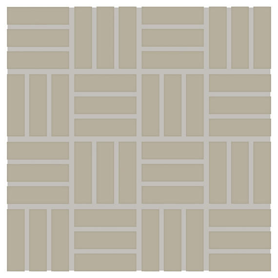 1x3 Color Wheel Mosaic Lattice Weave  Mosaic Solid-Color Glossy Smooth Ceramic Tile Dark Beige