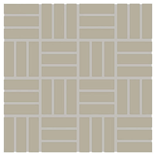 1x3 Color Wheel Mosaic Lattice Weave  Mosaic Solid-Color Glossy Smooth Ceramic Tile Dark Beige