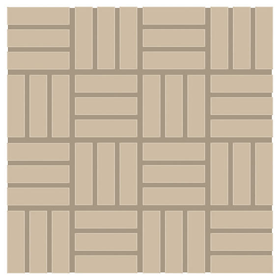 1x3 Color Wheel Mosaic Lattice Weave  Mosaic Solid-Color Glossy Smooth Ceramic Tile Tan