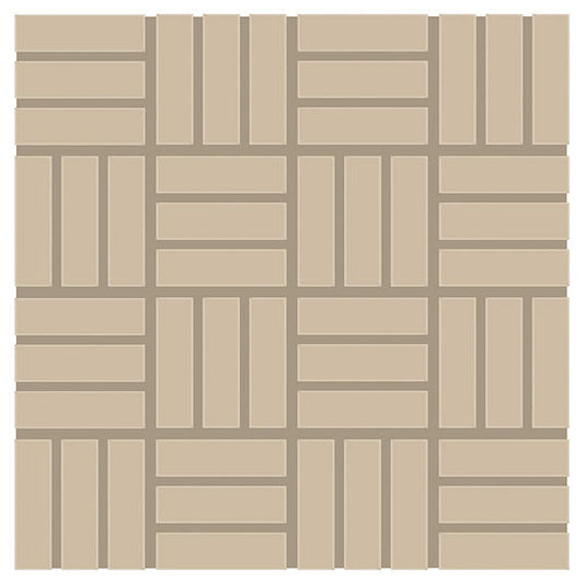 1x3 Color Wheel Mosaic Lattice Weave  Mosaic Solid-Color Glossy Smooth Ceramic Tile Tan