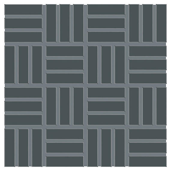 1x3 Color Wheel Mosaic Lattice Weave  Mosaic Solid-Color Glossy Smooth Ceramic Tile Dark Gray