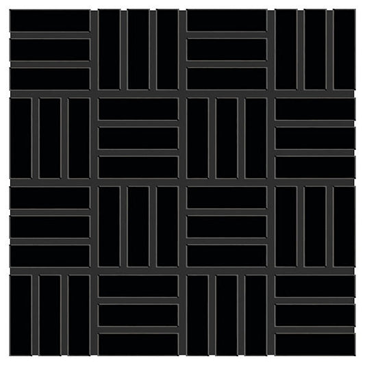 1x3 Color Wheel Mosaic Lattice Weave  Mosaic Solid-Color Glossy Smooth Ceramic Tile Black