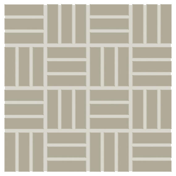 1x3 Color Wheel Mosaic Lattice Weave  Mosaic Solid-Color Matte Smooth Ceramic Tile Dark Beige