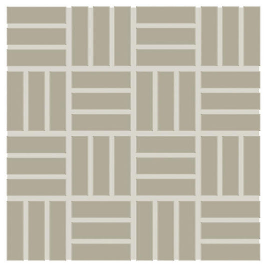 1x3 Color Wheel Mosaic Lattice Weave  Mosaic Solid-Color Matte Smooth Ceramic Tile Dark Beige