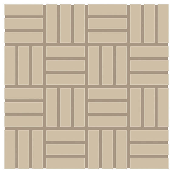 1x3 Color Wheel Mosaic Lattice Weave  Mosaic Solid-Color Matte Smooth Ceramic Tile Tan