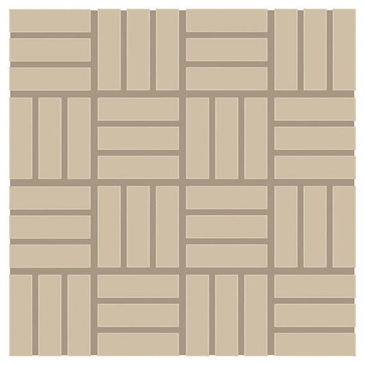 1x3 Color Wheel Mosaic Lattice Weave  Mosaic Solid-Color Matte Smooth Ceramic Tile Tan