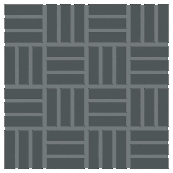 1x3 Color Wheel Mosaic Lattice Weave  Mosaic Solid-Color Matte Smooth Ceramic Tile Dark Gray