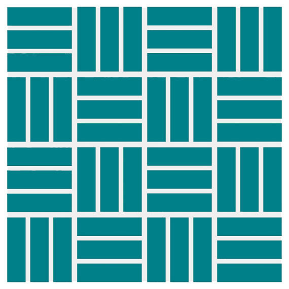 1x3 Color Wheel Mosaic Lattice Weave  Mosaic Solid-Color Glossy Smooth Ceramic Tile Ocean Blue